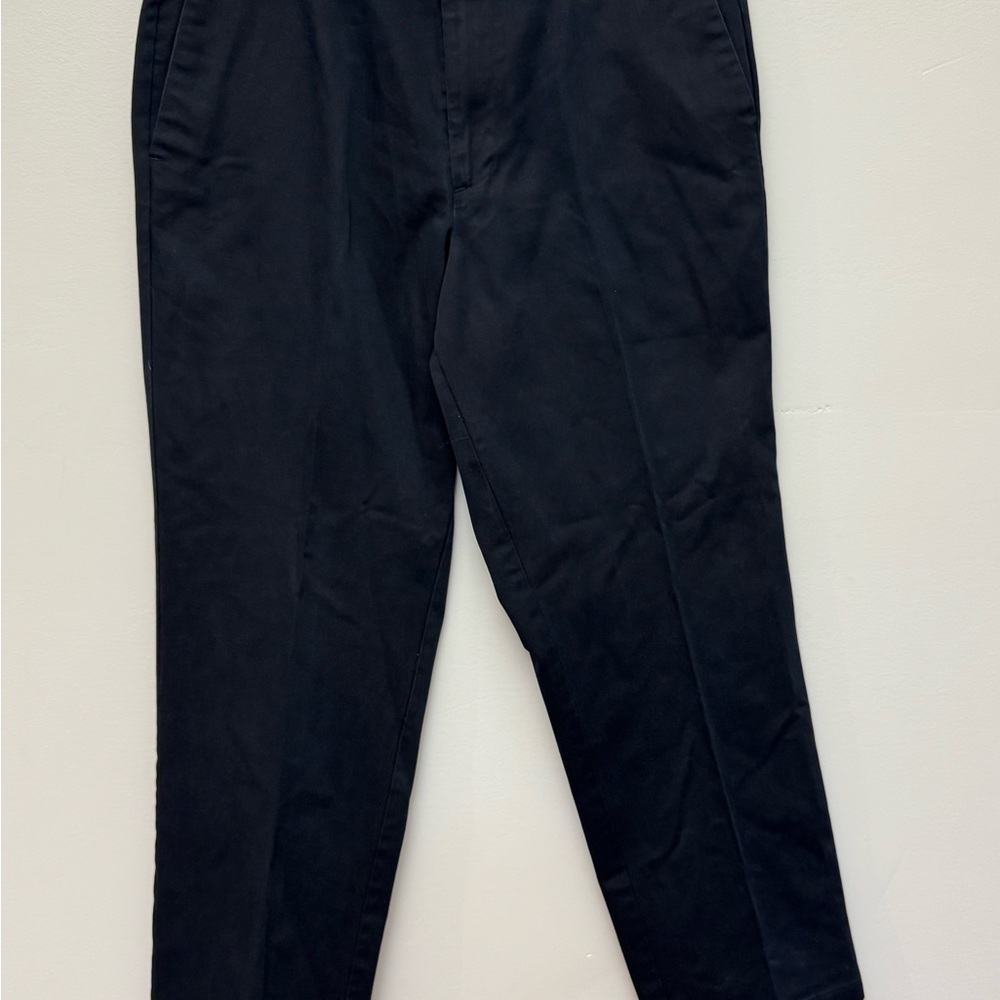 Dockers Classic Fit Flat Front Khaki Pants Navy Blue W36 L32 Cotton